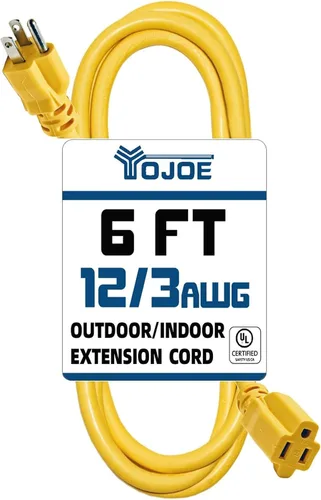 Vista 31 de YOJOE Extensión de cable para interiores y exteriores con extremo iluminado, cable resistente de 3 puntas 15A a prueba de inclemencias del tiempo