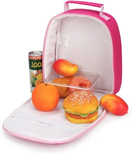 Vista 9 de yodo Bolsa de almuerzo aislada para niños con etiqueta de nombre, búho