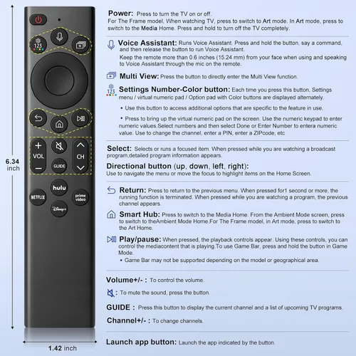 Vista 7 de Paquete de 2: reemplazo remoto por voz para control remoto Samsung-TV, compatible con todos los televisores inteligentes Samsung Frame Neo QLED UHD