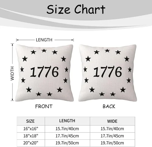 Vista 7 de Fundas de almohada de lino del 4 de julio de 1776, funda de almohada de lino para el Día de la Independencia, decoración de funda de almohada