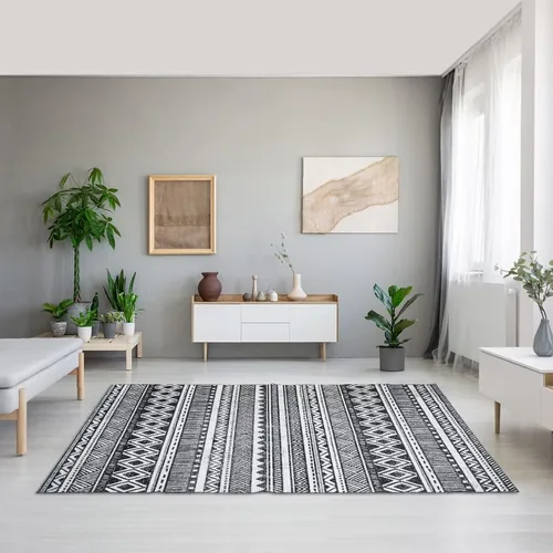 Vista 7 de Zacoo Alfombra bohemia de 4 x 6 pies, lavable a máquina, marroquí, para dormitorio, sala de estar, alfombra bohemia suave y antideslizante