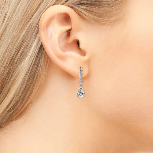 Vista 3 de Cate & Chloe Mckenzie - Aretes colgantes chapados en 18 quilates para mujer