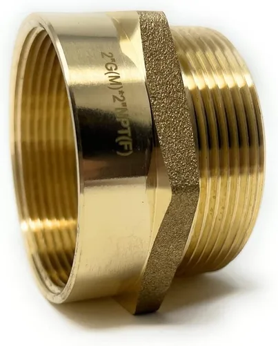 Vista 10 de Adaptador de latón sin plomo Cascada, rosca G británica BSPP macho a NPT hembra (1" x 1" (1 pieza))