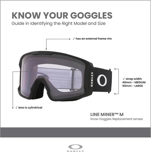 Vista 4 de Oakley Line Miner Medium Ski Goggles REPLACEMENT LENSES OO7093 For Men For Women +Designer iWear Care Kit