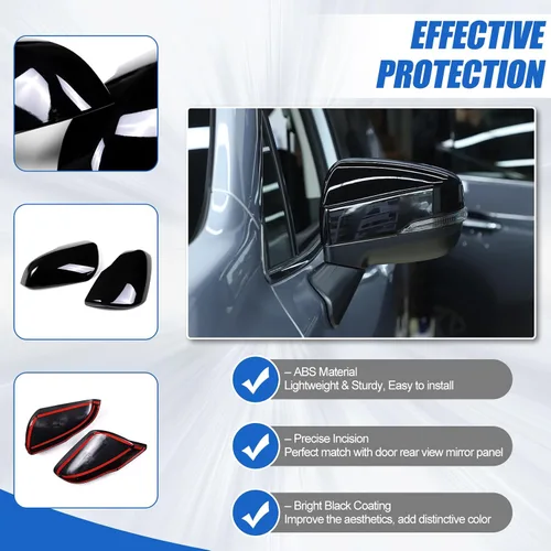 Vista 5 de Cubierta de espejo retrovisor de puerta compatible con Subaru Forester 2019-2024/XV 2019-2022, cubierta de recorte protectora de ABS para espejo