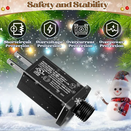 Vista 4 de Feekoon 1 paquete de fuente de alimentación LED clase 2 29 V 6 W transformador, adaptador de enchufe impermeable IP44 de EE. UU., controlador LED