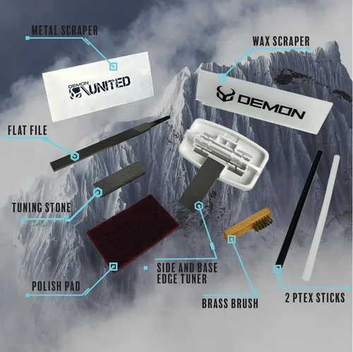 Vista 2 de Demon Hyper Speed - Kit de afinación de esquí y snowboard con hierro, bloque de cera de 1 libra y limpiador de base