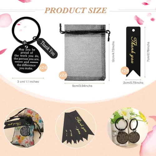 Vista 2 de Yinkin 72 Piezas Regalos de Agradecimiento a los Empleados al Por Mayor Regalos de Agradecimiento al Personal Bolsas de Organza con Tarjetas