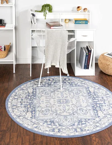 Vista 27 de Unique Loom Whitney Collection - Alfombra rectangular de 5 pies 3 pulgadas x 8 pies, color azul Multicolor/Azul