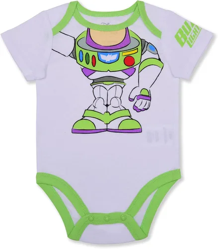 Vista 2 de Disney Toy Story - Conjunto de traje de cuerpo y pantalones deportivos para recién nacidos y bebés, amarilloazulverdeblanco