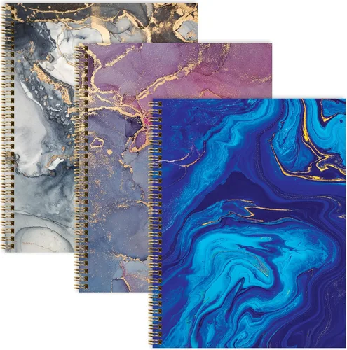 Vista 5 de Cuaderno de espiral de moda de 8.5 x 11 pulgadas, paquete de 3, 120 páginas, rayas universitarias (sólido)