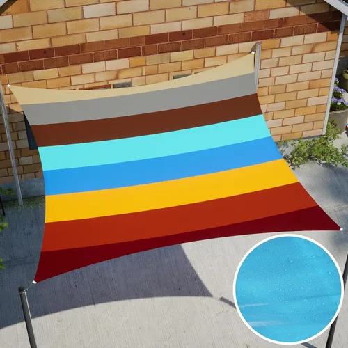 Vista 8 de Royal Shade Toldo Vela de Sombra Solar Triangular Beige de 4' x 4' x 4' Impermeable Pedido para Hacer rsTADT16 Toldo Parasol, UPF50+ 98% Bloqueo UV