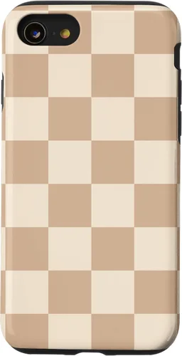 Vista 33 de Funda de tablero de ajedrez marrón beige claro para iPhone 14 Pro