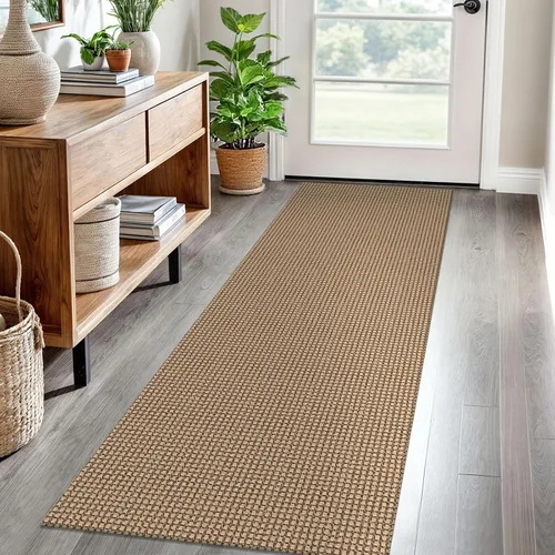 Vista 45 de EARTHALL Alfombra tejida de 2 x 3 pies, lavable para entrada, alfombra trenzada antideslizante, alfombra para puerta interior y exterior, alfombra