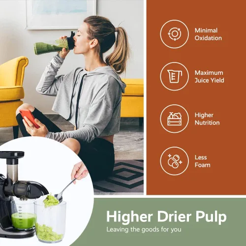 Vista 7 de JOCUU ZM1503 - Kit de accesorios para exprimidor con cuerpo principal, barrena en espiral, filtro, tolva de alimentación y taza final incluida