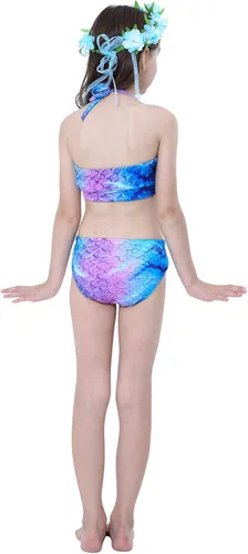 Vista 6 de Kakawayi traje de baño de 3 piezas diseño de cola de sirena para niñas