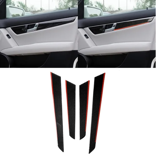 Vista 30 de para Mercedes-Benz Clase C W204 2011-2013 Real Cubierta de Panel de Fibra de Carbono Suave para Aire Acondicionado, Adhesivo de Marco de Panel