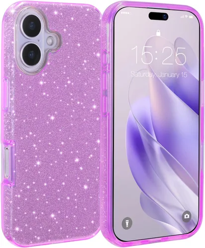 Vista 21 de MILPROX Funda compatible con iPhone 13 (2021), carcasa de gel de goma brillante con purpurina de 3 capas a prueba de golpes para iPhone 13 de 6.1
