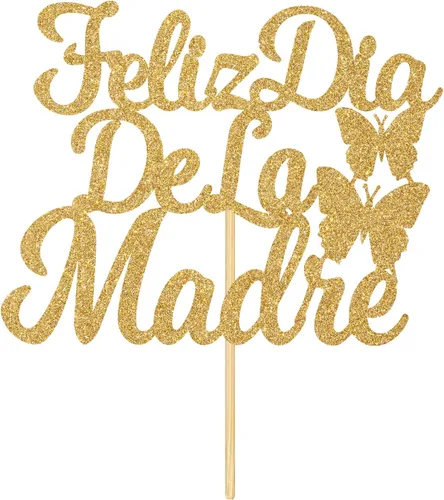 Vista 7 de Feliz Día de la Madre - Decoración para tartas con texto en inglés "Happy Day De la Madre", decoración española para tartas con la frase "Best Mom
