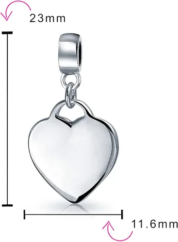 Vista 6 de Etiqueta personalizada con inicial del alfabeto A-Z, monograma en forma de corazón, cuenta colgante para mujeres y novias, plata de ley 925, se