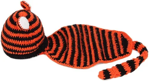 Vista 2 de Toddmomy - Disfraz de Navidad para recién nacido, diseño de ganchillo, gorro de punto de Navidad