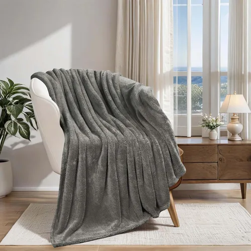 Vista 46 de Superior Manta Clásica de Forro Polar Sólido, Gruesa, Acogedora, Mantas Cálidas, Ropa de Cama y Manta de Sofá de Felpa Suave Aterciopelada, Linda