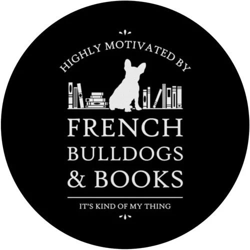 Vista 3 de Altamente motivado por bulldogs franceses y libros PopSockets intercambiables PopGrip