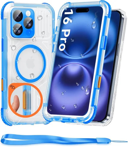 Vista 48 de WIFORT Funda impermeable para iPhone 15, [IP68 bajo el agua a prueba de polvo] [pantalla integrada] [15 pies a prueba de golpes militar], cubierta
