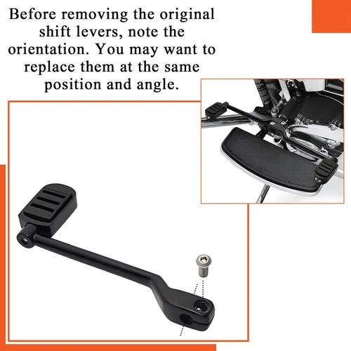 Vista 4 de FOVPLUE Palanca de cambio de talón con clavija de cambio, clavija de palanca de cambios trasera para Harley '86-'17 FL Softail, 88-Later Touring CVO