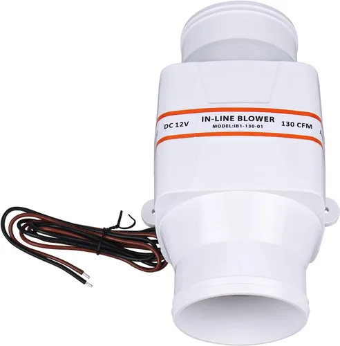 Vista 3 de NovelBee 12V 3 pulgadas eléctrico en línea ventilador de aire de sentina marina 130CFM