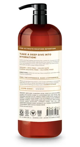 Vista 2 de Soapbox Champú de coco y karité para cabello seco, 33.8 oz Aceite de coco