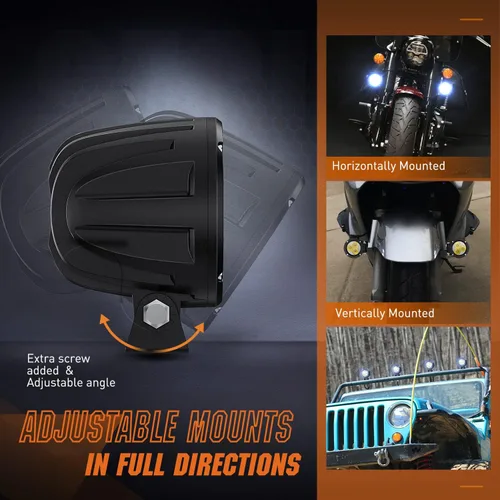Vista 7 de Nilight Focos LED Redondos de 3 Pulgadas para Motocicleta, 2 Unidades, Focos LED Antiniebla Puntuales de 1550LM con EMC Integrado, Luz Auxiliar