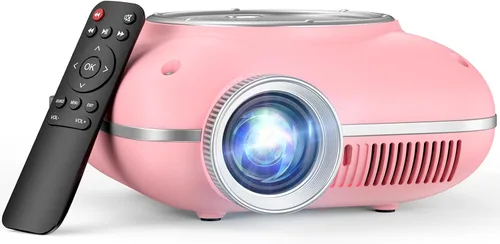 Vista 10 de HOMPOW - Mini proyector con Bluetooth de dos vías, proyector portátil para uso en cine en casa, compatible con 1080P para proyector al aire Azul
