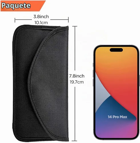Vista 5 de Bolsa de bloqueo de señal, bolsa de protección con GPS RFID Faraday, funda de protección para teléfono celular y llavero de automóvil, antirastreo