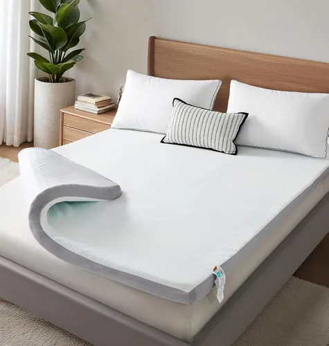 Vista 10 de SAPHREAS Cubrecolchón de espuma viscoelástica de 3 pulgadas tamaño individual con funda de colchón suave y ventilada, cubrecolchón de cama para caja
