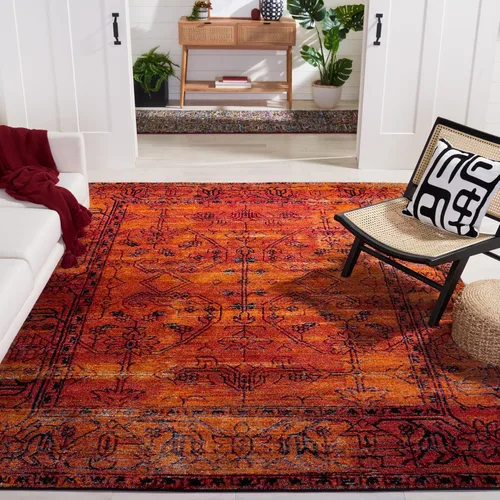 Vista 8 de SAFAVIEH Vintage Hamadan Collection - Alfombra de pasillo, 2.3 x 14 pies, naranja, diseño oriental tradicional persa, no desprende pelusa y de fácil