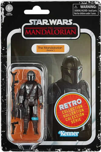 Vista 2 de STAR WARS Retro Collection The Mandalorian (Beskar) - Figura de acción coleccionable de The Mandalorian a escala de 3.75 pulgadas, accesorios