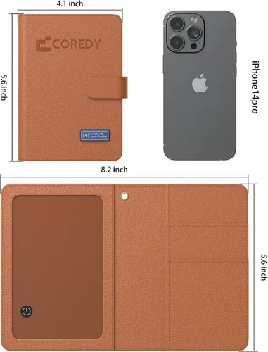 Vista 17 de Coredy Soporte para pasaporte con rastreador Bluetooth, funciona con Apple Find My (solo iOS), cubierta de pasaporte localizada, indicador de sonido