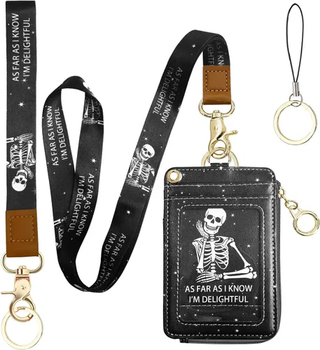 Vista 12 de bolimoss Soporte para credencial de sol y luna y cartera con cordón, cordones removibles para maestras, cartera para mujeres con correa para la Sol