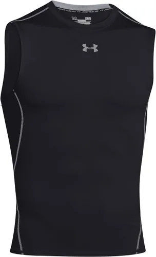 Vista 9 de Under Armour - Camiseta de compresión HeatGear sin mangas para hombre Negro (001)/Blanco