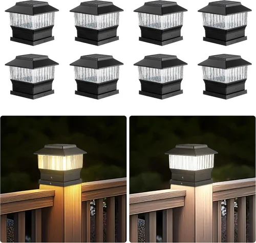Vista 14 de 50 Lumen Luces Solares para Postes, 3 Modos Luces para Deck al Aire Libre, Valla, Tapa de Poste - 4x4 3.5x3.5 4.5x4.5 o 5.5x5.5, Luces LED