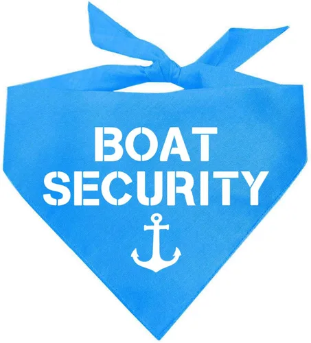 Vista 10 de Bandana de seguridad para perro Triángulo ajustable 100% algodón Hecho en Estados Unidos Amante de los barcos Capitán Playa Lago Negro
