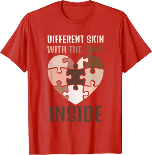 Vista 63 de Camiseta con texto en inglés "Black History Month Different Skin With The Same Love Inside