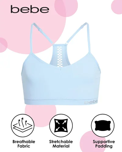 Vista 2 de bebe Brasier deportivo sin costuras para niñas con almohadillas extraíbles (paquete de 4)