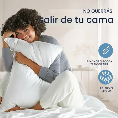 Vista 5 de Beckham Hotel Collection Almohada de espuma viscoelástica triturada, paquete de 2 unidades, tamaño Queen, almohadas de cama de enfriamiento