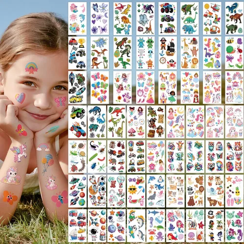 Vista 9 de 77 hojas de tatuajes temporales, 17 hojas de tatuajes de medio brazo de gatos, perros, conejos, leones y elefantes lindos para hombres, mujeres