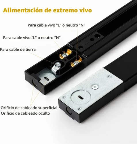 Vista 7 de VANoopee Rieles de iluminación de riel de 13 pies de alto con conector