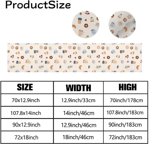 Vista 3 de Cute Food Table Runner 72 Inches Long Linen Holiday Runner for Table for Scape Centro De Mesa De Comedor Decoracion Home Kitchen Party Decorations