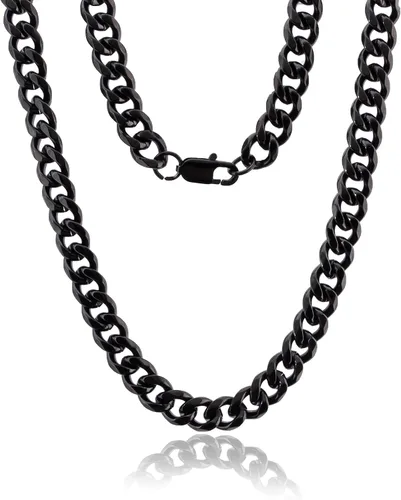 Vista 13 de XIANNVXI Cadena de eslabones cubanos para hombres y mujeres, chapado en oro real de 18 quilates, cadena de eslabones para hombre, cadena de acero