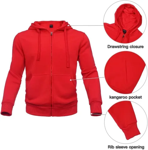 Vista 3 de Chándal para hombre de 2 piezas, traje de forro polar con capucha, conjunto de sudadera casual para correr
